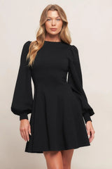 BLACK SWAN HEAVY KNIT MINI DRESS - Flying Tomato - Flyclothing LLC