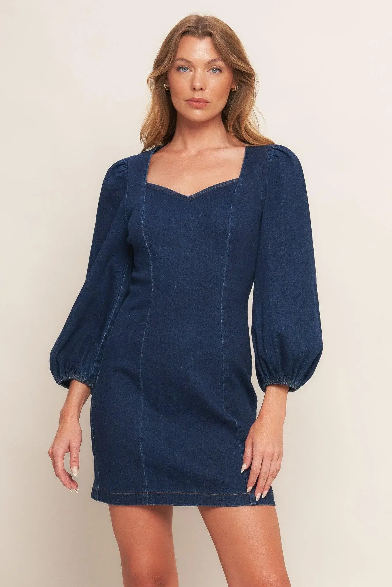 TIMELESS DENIM MINI DRESS - Flying Tomato - Flyclothing LLC
