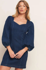 TIMELESS DENIM MINI DRESS - Flying Tomato - Flyclothing LLC