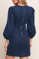 TIMELESS DENIM MINI DRESS - Flying Tomato - Flyclothing LLC