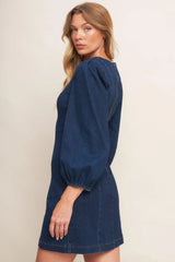 TIMELESS DENIM MINI DRESS - Flying Tomato - Flyclothing LLC