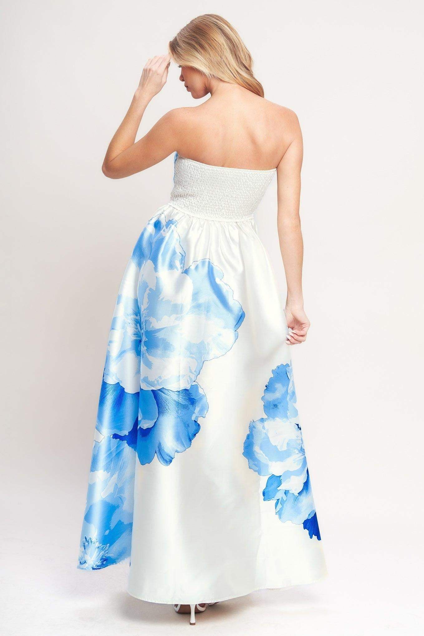 LUXE PEONY WOVEN MAXI DRESS - Flying Tomato - Flyclothing LLC