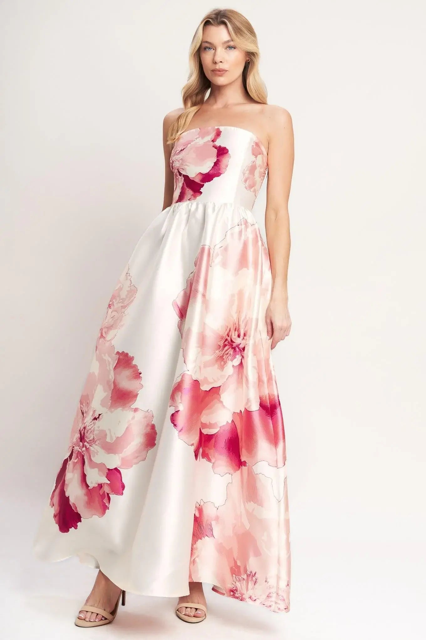 LUXE PEONY WOVEN MAXI DRESS - Flying Tomato - Flyclothing LLC
