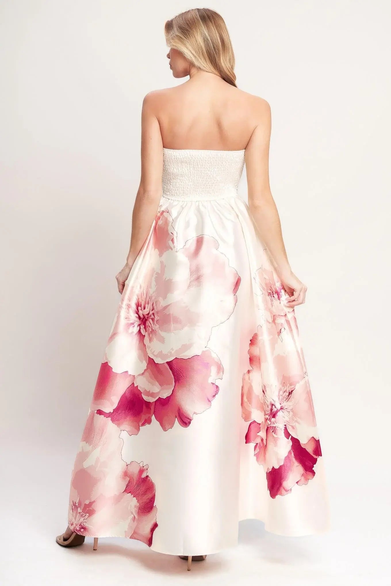 LUXE PEONY WOVEN MAXI DRESS - Flying Tomato - Flyclothing LLC