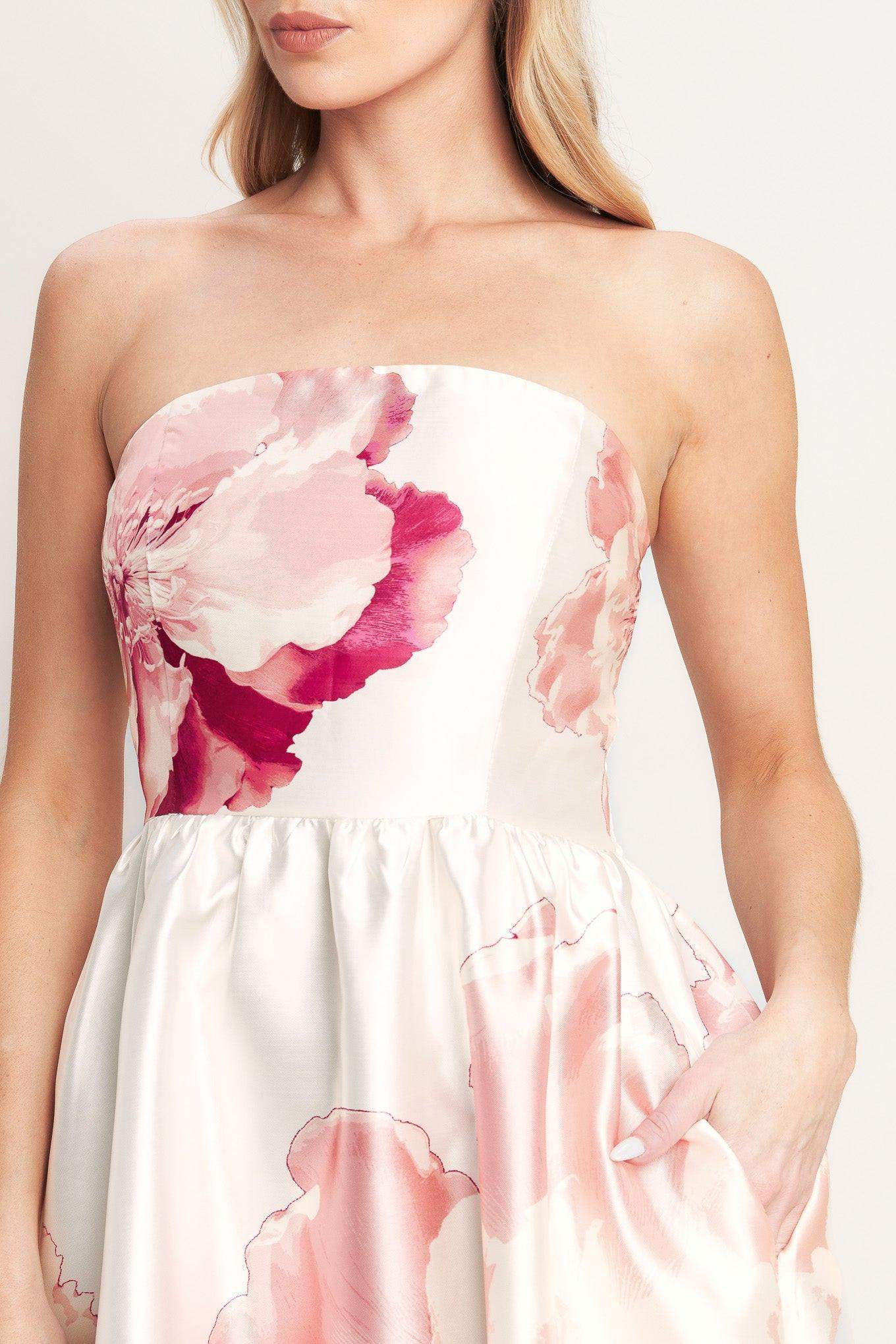 LUXE PEONY WOVEN MAXI DRESS - Flying Tomato - Flyclothing LLC