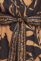 AUTUMN LEAF WOVEN MIDI DRESS - Flying Tomato - Flyclothing LLC