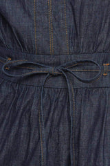 POWER DENIM GODDESS DARK INDIGO MIDI DRESS - Flying Tomato - Flyclothing LLC