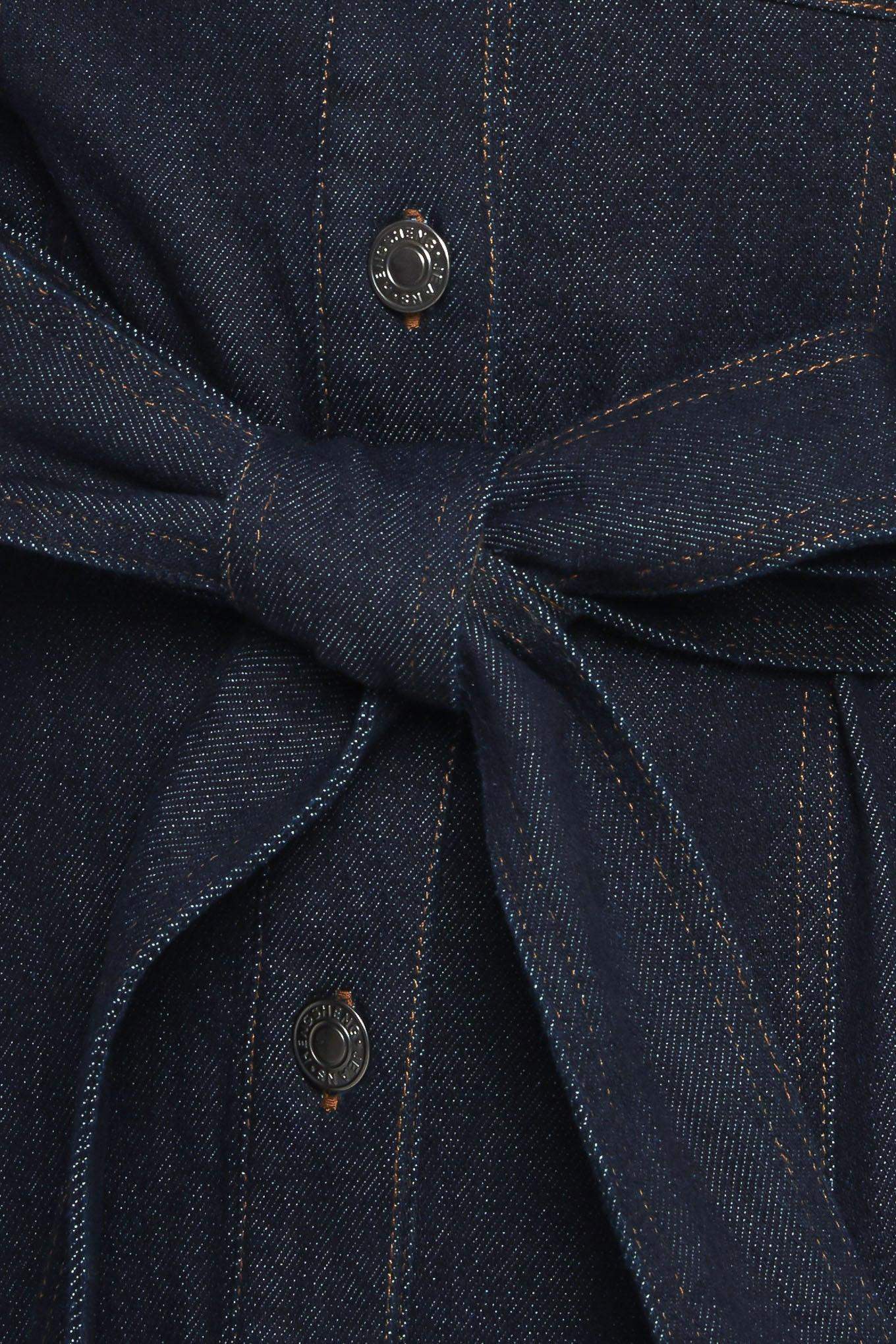 HOLIDAY DARK INDIGO DENIM MINI DRESS - Flying Tomato - Flyclothing LLC