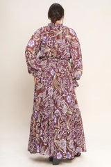 VIOLET BLOSSOM SPIRIT WOVEN MAXI DRESS - Flying Tomato - Flyclothing LLC