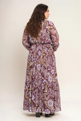 VIOLET BLOSSOM SPIRIT WOVEN MAXI DRESS - Flying Tomato - Flyclothing LLC