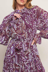 VIOLET BLOSSOM SPIRIT WOVEN MAXI DRESS - Flying Tomato - Flyclothing LLC