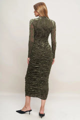 NIGHTSHADE GLAMOUR VELVET MIDI DRESS - Flying Tomato - Flyclothing LLC