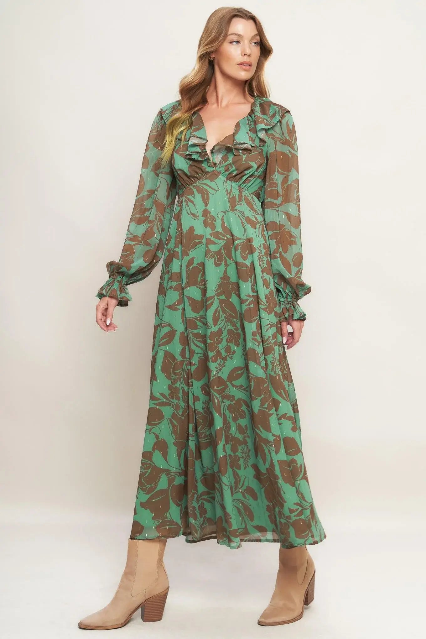 BOTANIC DREAMS WOVEN MAXI DRESS - Flying Tomato - Flyclothing LLC