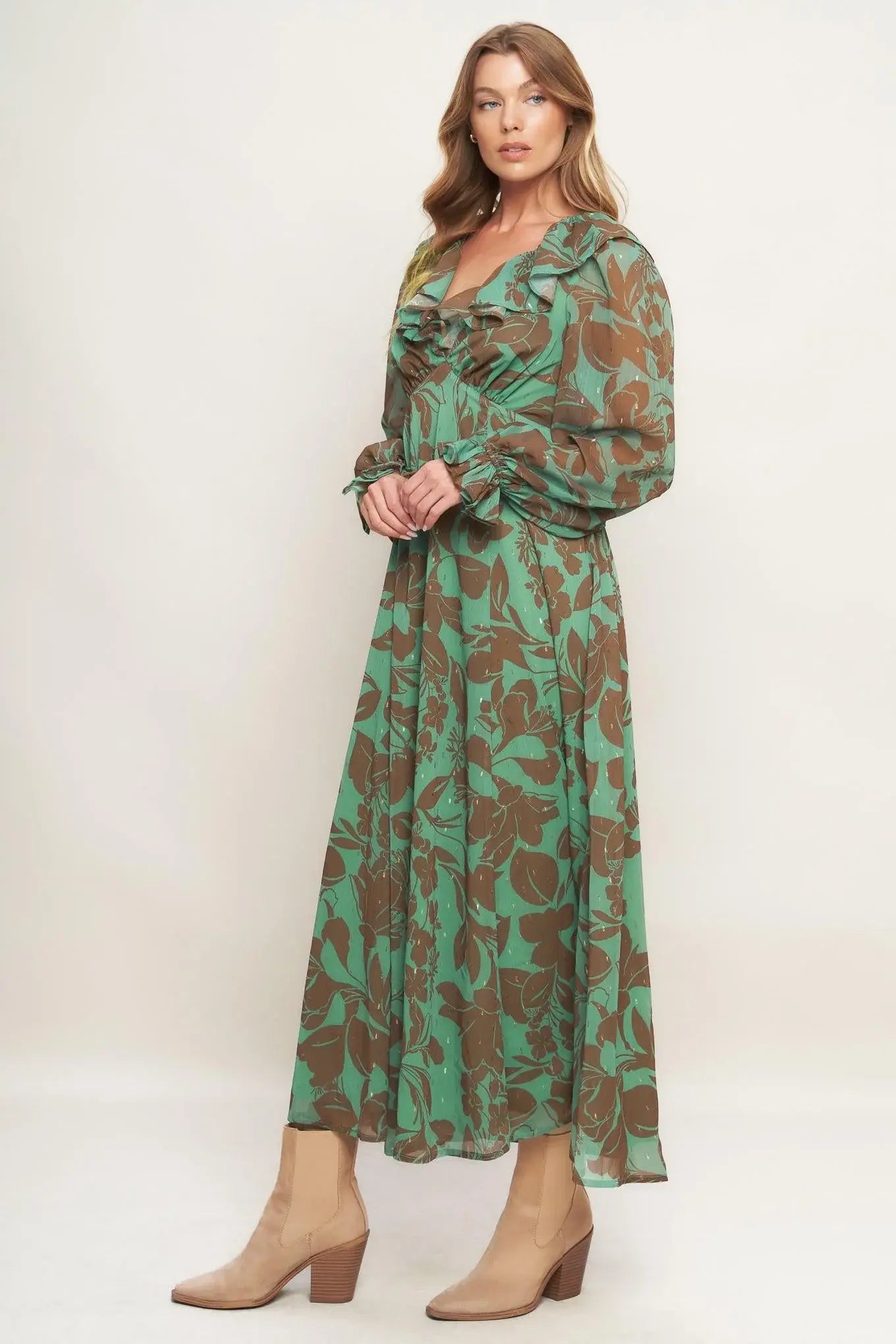 BOTANIC DREAMS WOVEN MAXI DRESS - Flying Tomato - Flyclothing LLC