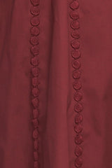 MODERN FEMME BURGUNDY WOVEN MIDI DRESS - Flying Tomato - Flyclothing LLC