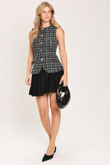 MODERN ICON TWEED WOVEN MINI DRESS - Flying Tomato - Flyclothing LLC