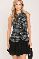 MODERN ICON TWEED WOVEN MINI DRESS - Flying Tomato - Flyclothing LLC