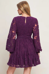 PASSION PLUM WOVEN LACE MINI DRESS - Flying Tomato - Flyclothing LLC