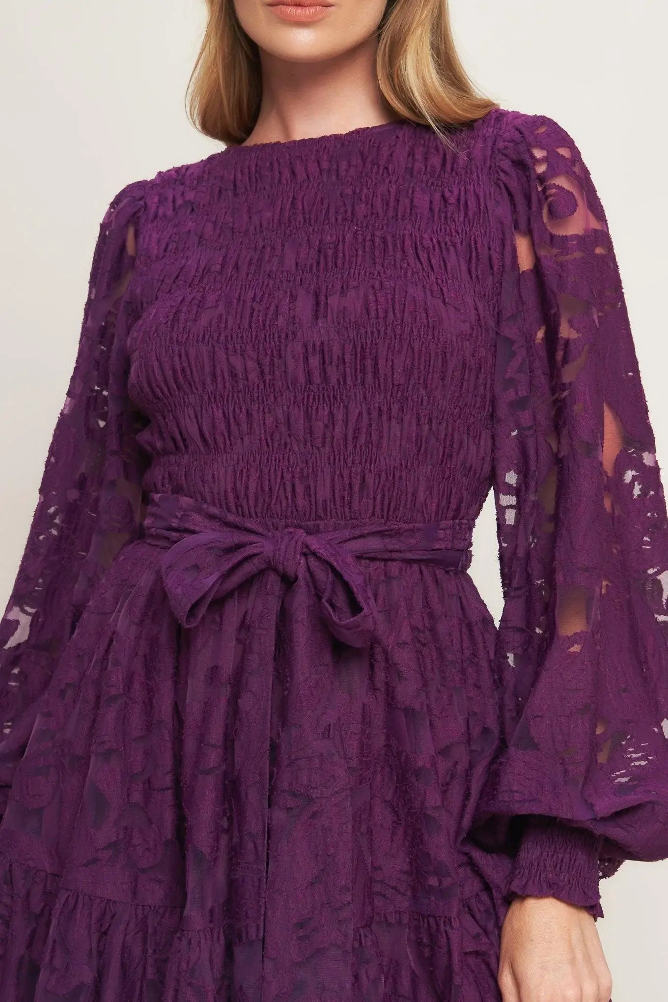 PASSION PLUM WOVEN LACE MINI DRESS - Flying Tomato - Flyclothing LLC