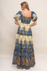 MIDNIGHT SERENADE EMPIRE WOVEN MAXI DRESS - Flying Tomato - Flyclothing LLC