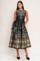 BAROQUE SPELL WOVEN MIDI DRESS - Flying Tomato - Flyclothing LLC