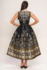 BAROQUE SPELL WOVEN MIDI DRESS - Flying Tomato - Flyclothing LLC