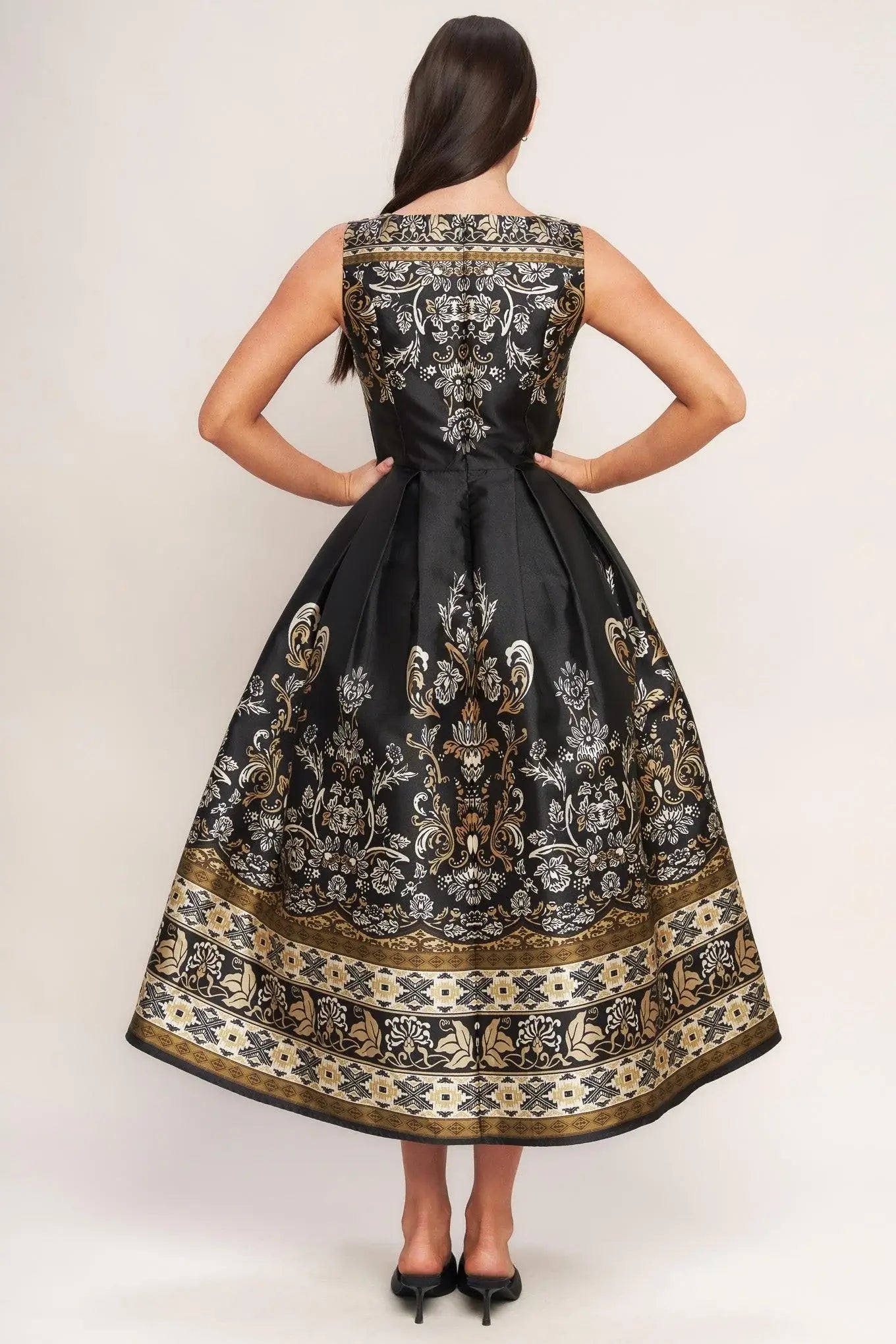 BAROQUE SPELL WOVEN MIDI DRESS - Flying Tomato - Flyclothing LLC