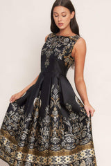 BAROQUE SPELL WOVEN MIDI DRESS - Flying Tomato - Flyclothing LLC