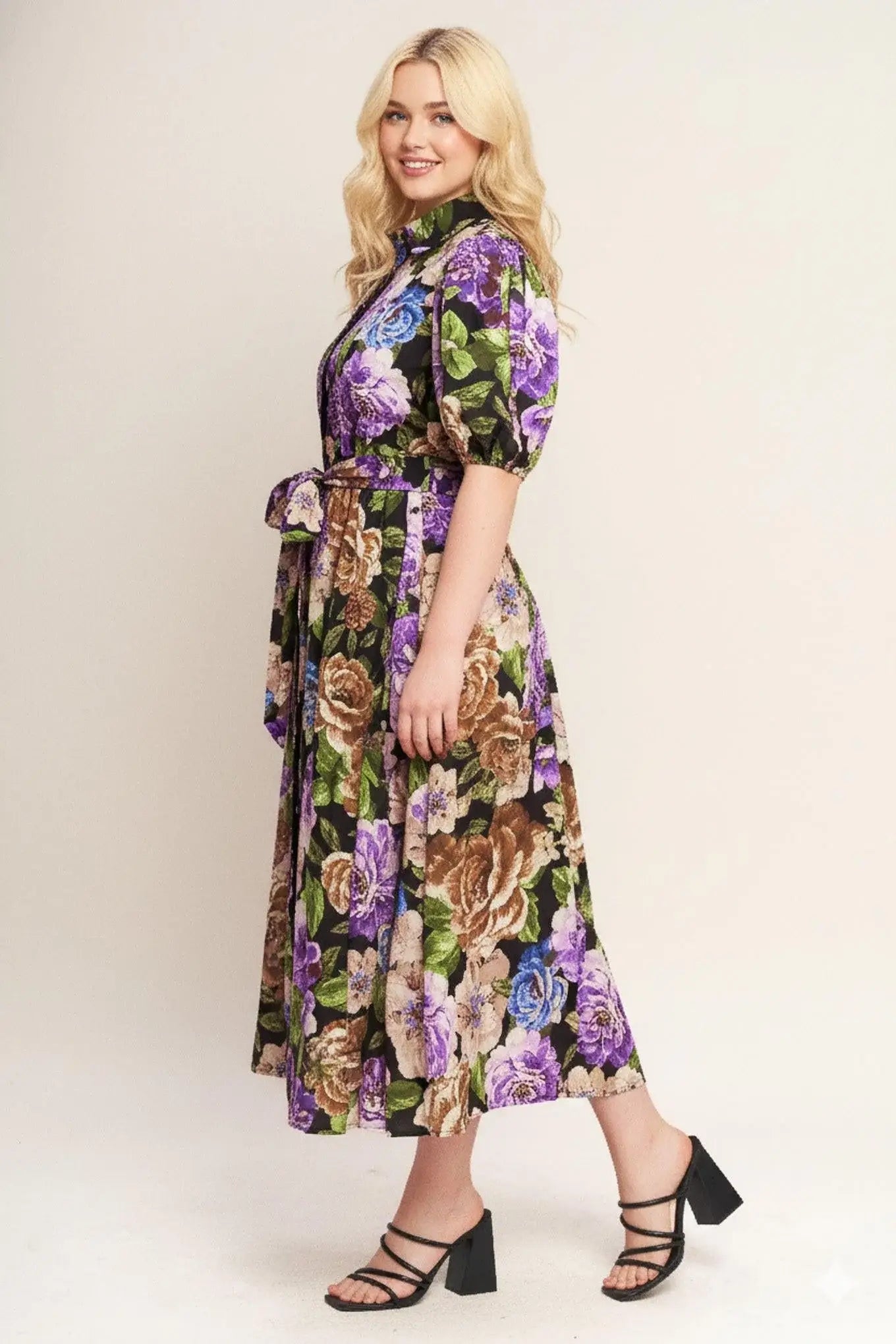 VIVID HERITAGE WOVEN MIDI DRESS - Flying Tomato - Flyclothing LLC