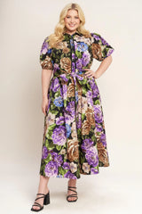 VIVID HERITAGE WOVEN MIDI DRESS - Flying Tomato - Flyclothing LLC