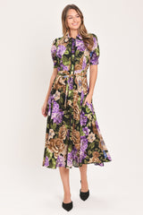VIVID HERITAGE WOVEN MIDI DRESS - Flying Tomato - Flyclothing LLC