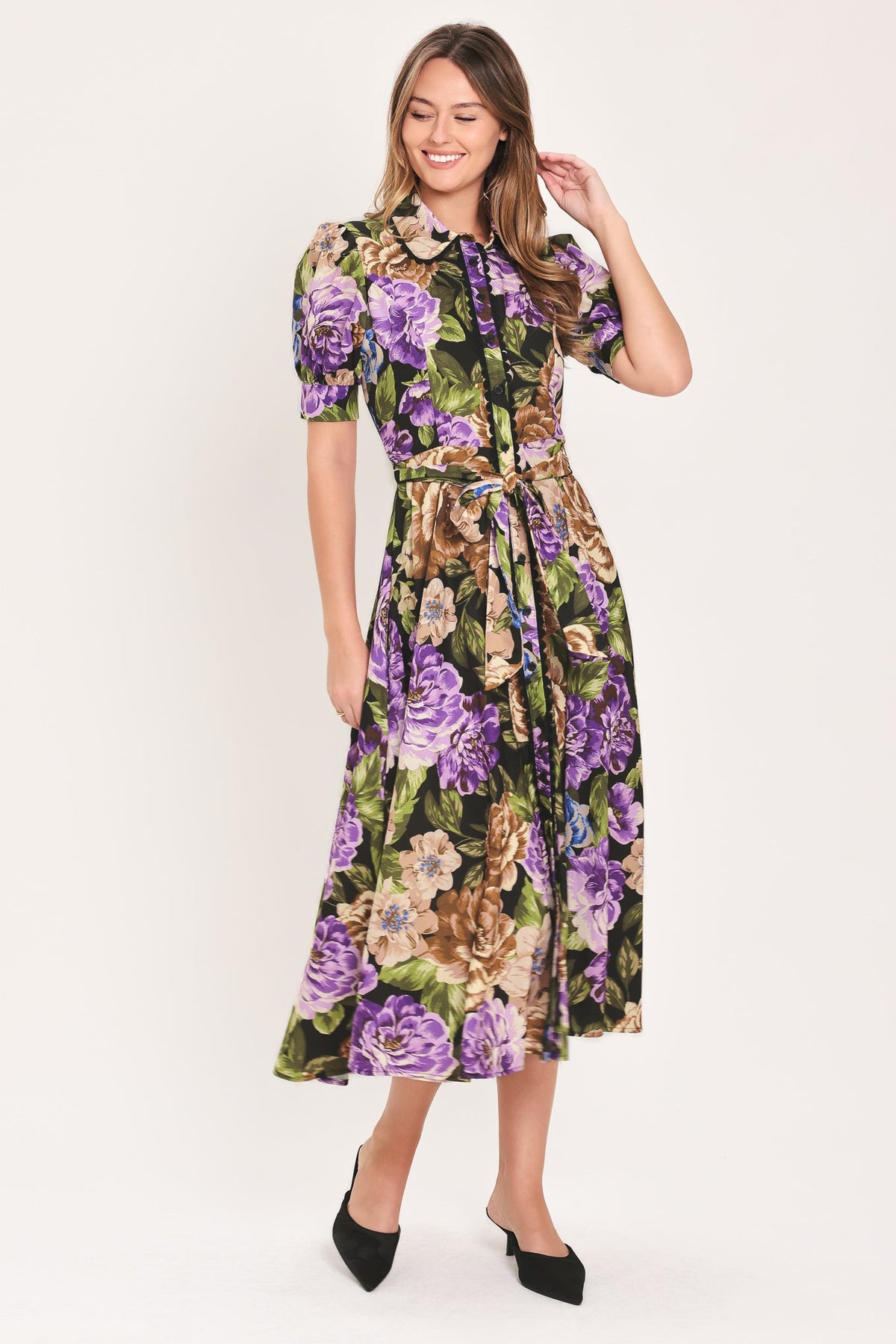VIVID HERITAGE WOVEN MIDI DRESS - Flying Tomato - Flyclothing LLC