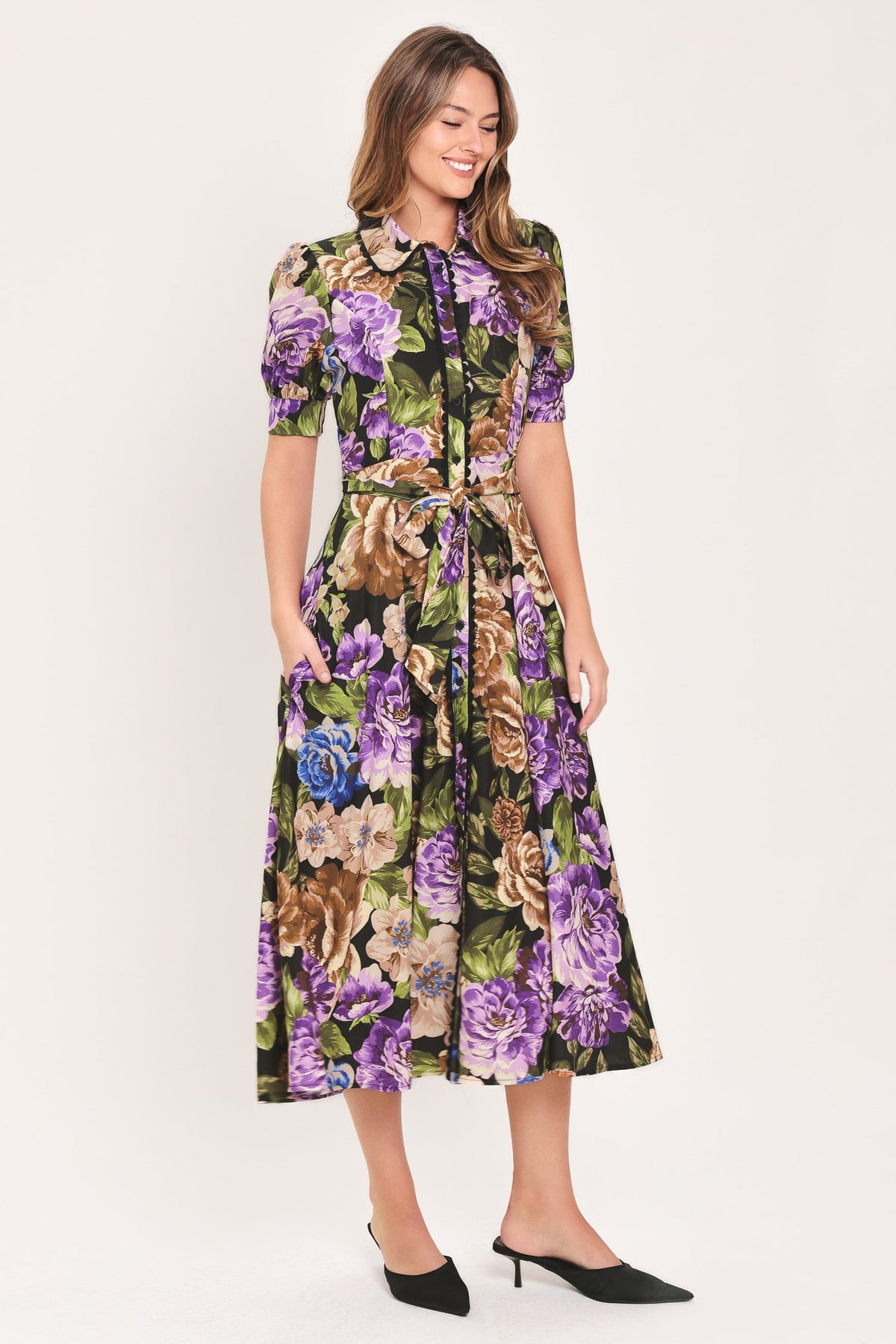 VIVID HERITAGE WOVEN MIDI DRESS - Flying Tomato - Flyclothing LLC