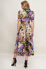VIVID HERITAGE WOVEN MIDI DRESS - Flying Tomato - Flyclothing LLC
