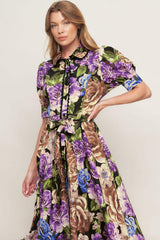 VIVID HERITAGE WOVEN MIDI DRESS - Flying Tomato - Flyclothing LLC