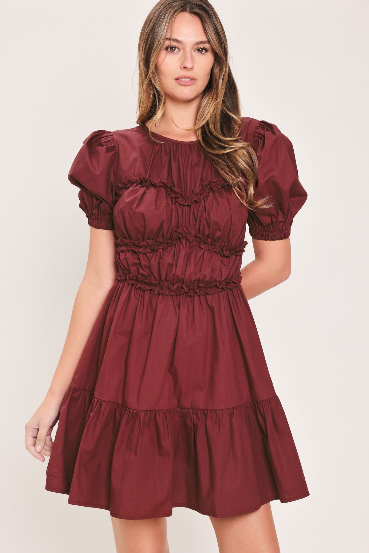 PLAYFUL CLASSIC WOVEN MINI DRESS - Flying Tomato - Flyclothing LLC