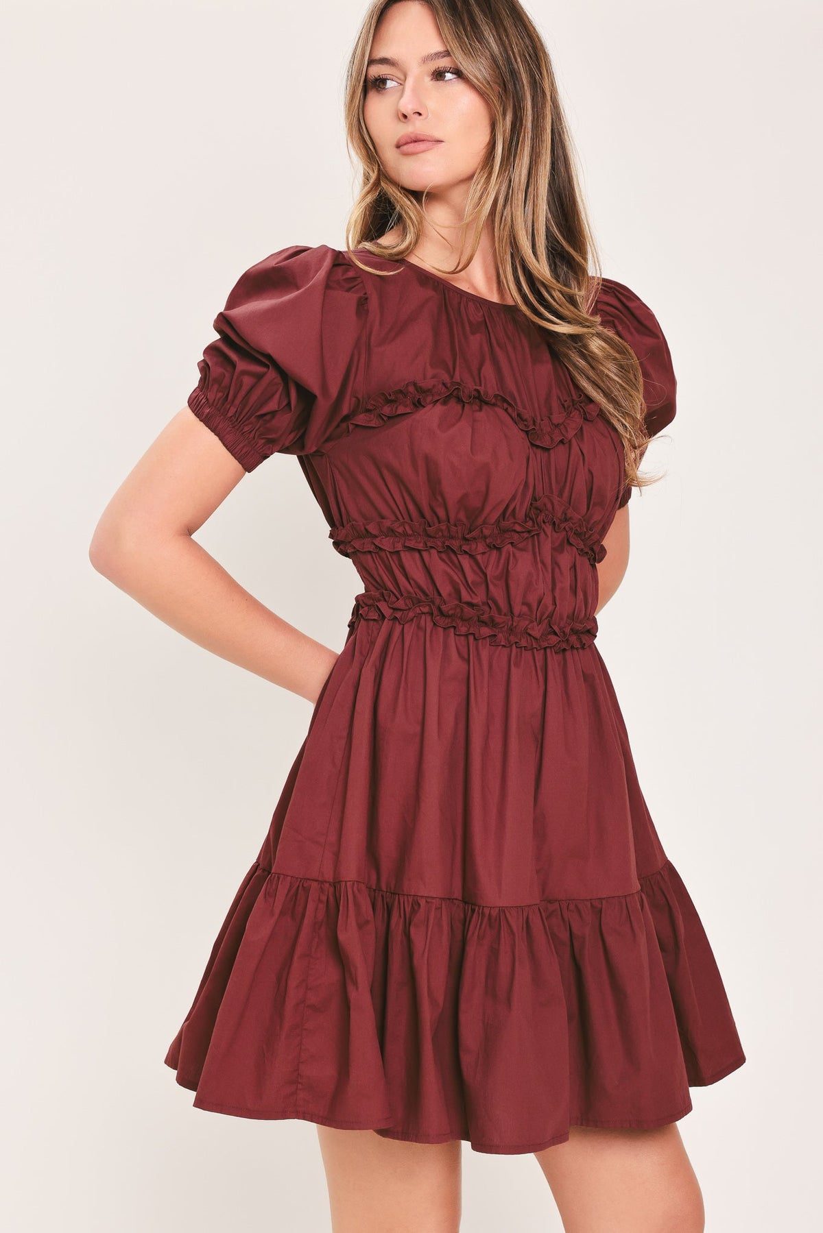 PLAYFUL CLASSIC WOVEN MINI DRESS - Flying Tomato - Flyclothing LLC
