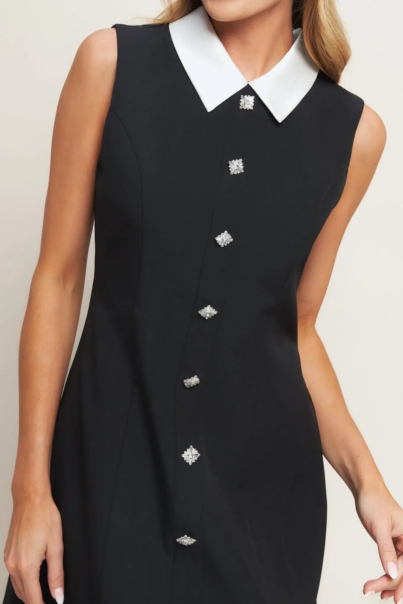 LOVELY MOMENT BLACK WOVEN MINI DRESS - Flying Tomato - Flyclothing LLC