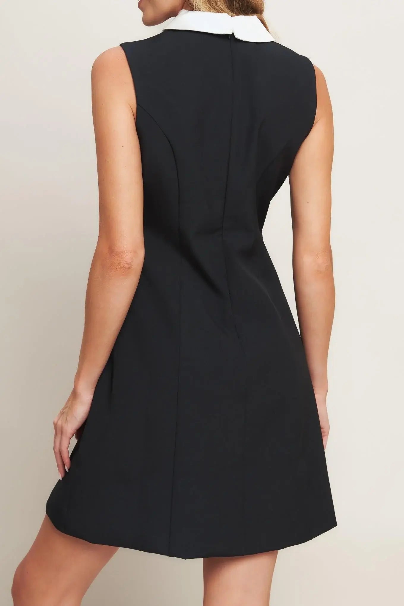 LOVELY MOMENT BLACK WOVEN MINI DRESS - Flying Tomato - Flyclothing LLC