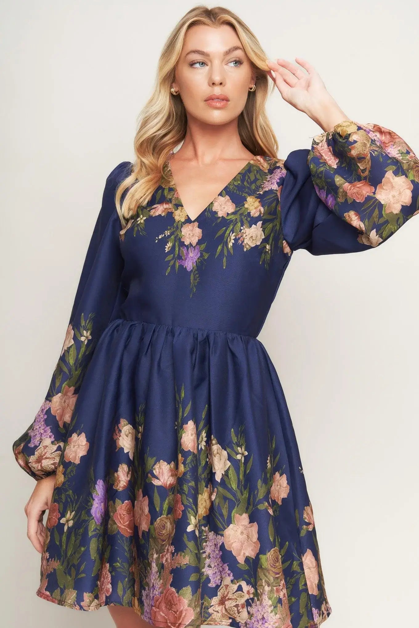 NOCTURNE IN BLOOM WOVEN MINI DRESS - Flying Tomato - Flyclothing LLC