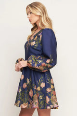NOCTURNE IN BLOOM WOVEN MINI DRESS - Flying Tomato - Flyclothing LLC