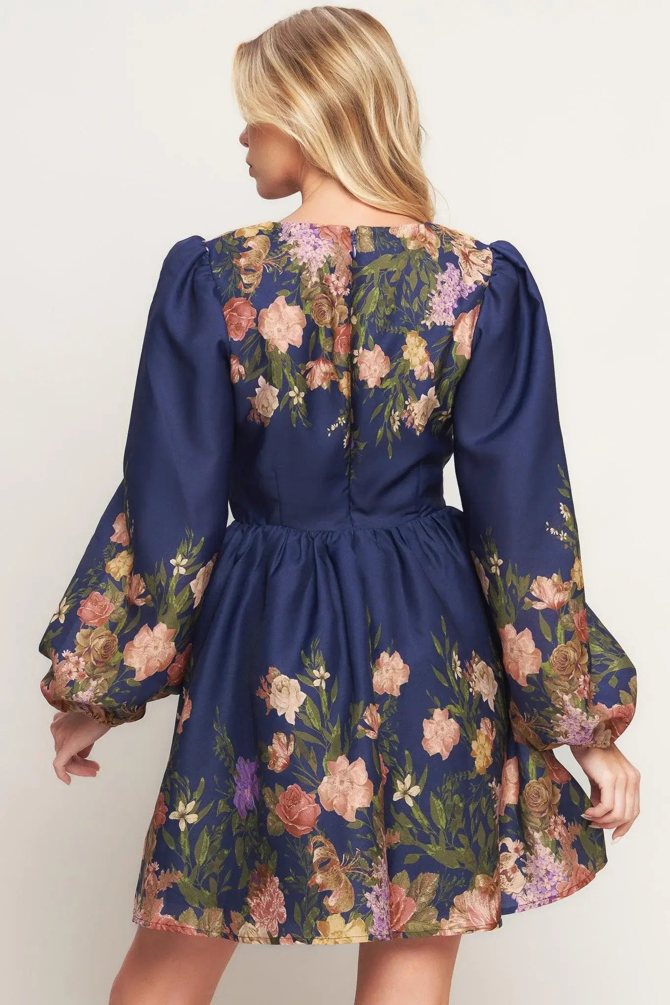 NOCTURNE IN BLOOM WOVEN MINI DRESS - Flying Tomato - Flyclothing LLC