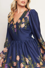 NOCTURNE IN BLOOM WOVEN MINI DRESS - Flying Tomato - Flyclothing LLC