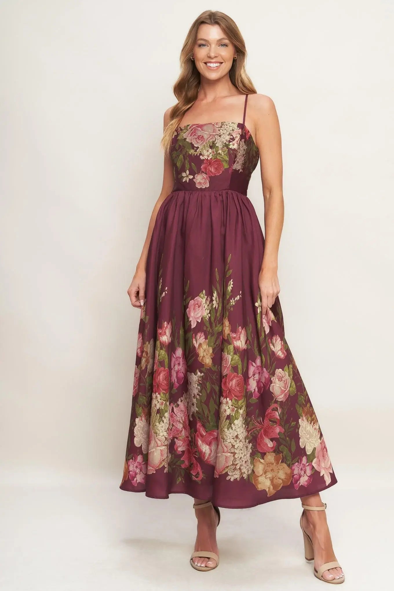 SECRET GARDEN ROMANCE WOVEN ANKLE DRESS - Flying Tomato - Flyclothing LLC