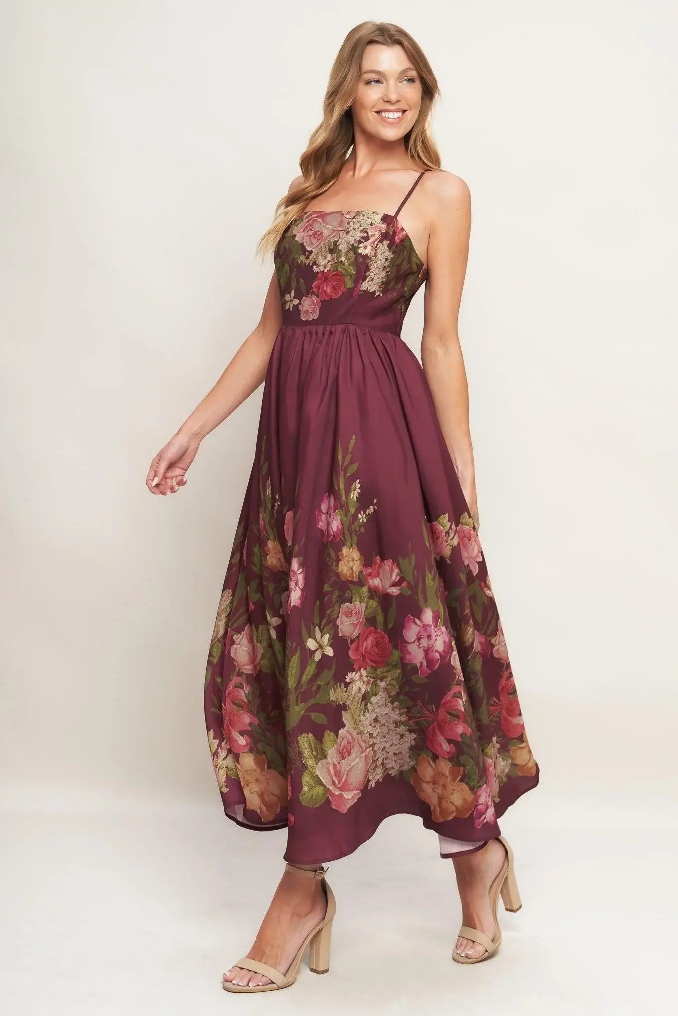 SECRET GARDEN ROMANCE WOVEN ANKLE DRESS - Flying Tomato - Flyclothing LLC
