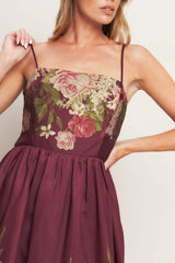SECRET GARDEN ROMANCE WOVEN ANKLE DRESS - Flying Tomato - Flyclothing LLC