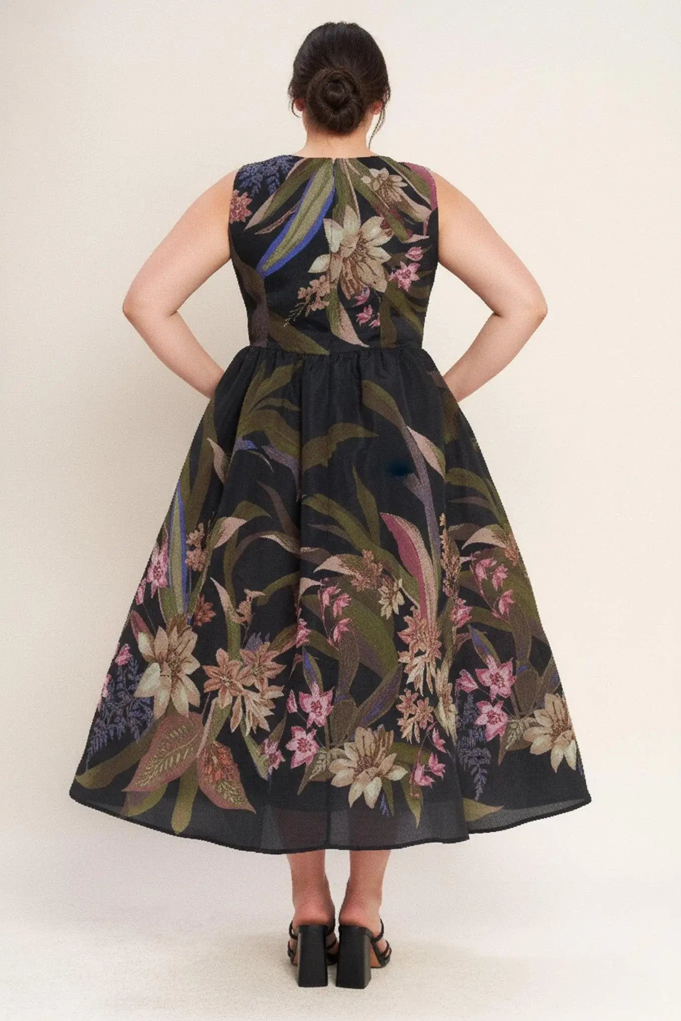 FOLIAGE WHISPER WOVEN MIDI DRESS - Flying Tomato - Flyclothing LLC