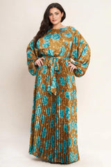 GOLDEN BLOOM LUXE WOVEN SATIN MAXI DRESS - Flying Tomato - Flyclothing LLC