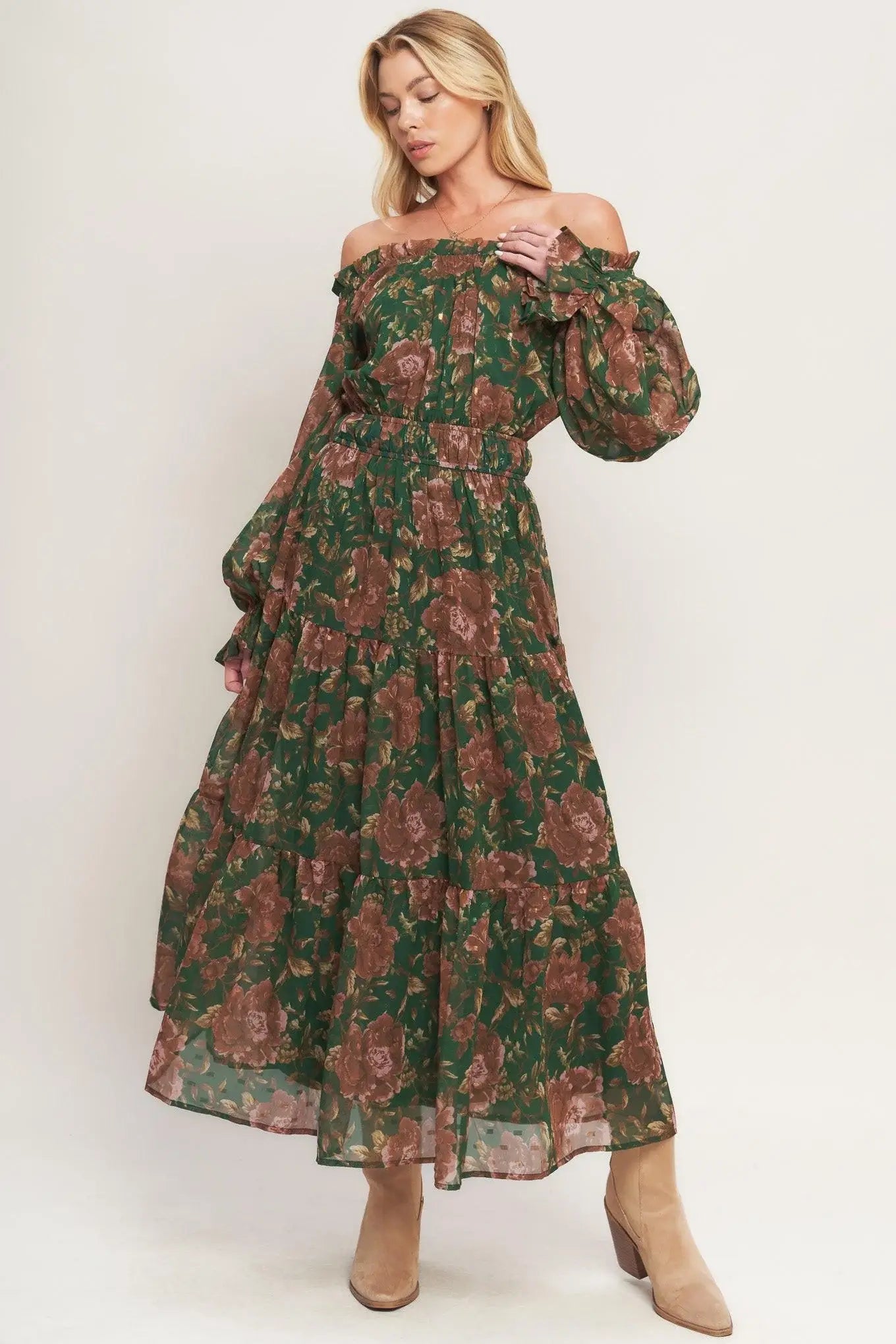 TERRACOTTA TRAIL WOVEN MIDI DRESS - Flying Tomato - Flyclothing LLC