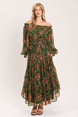 TERRACOTTA TRAIL WOVEN MIDI DRESS - Flying Tomato - Flyclothing LLC